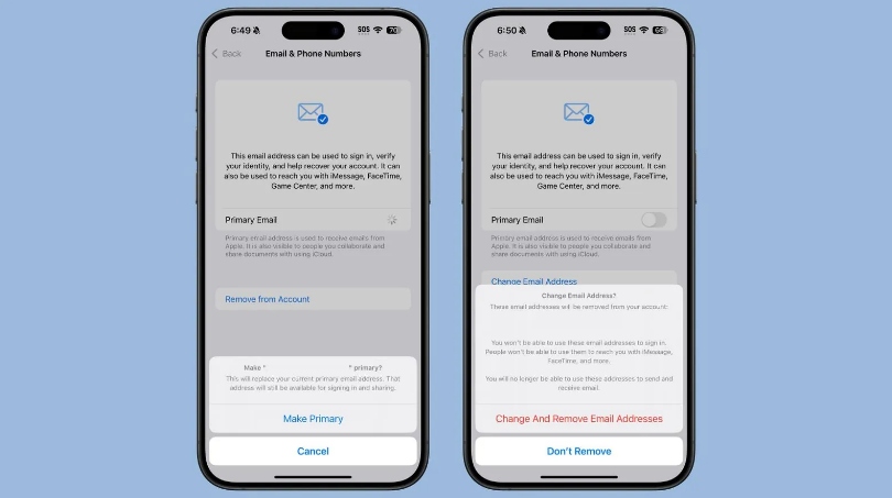 北泉镇苹果手机维修分享苹果 iOS 18.1 支持设置“主要”邮箱地址并更改 iCloud 邮箱 